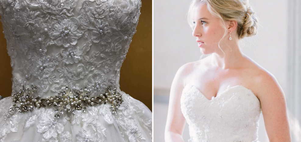 Adding beading to wedding dress sale